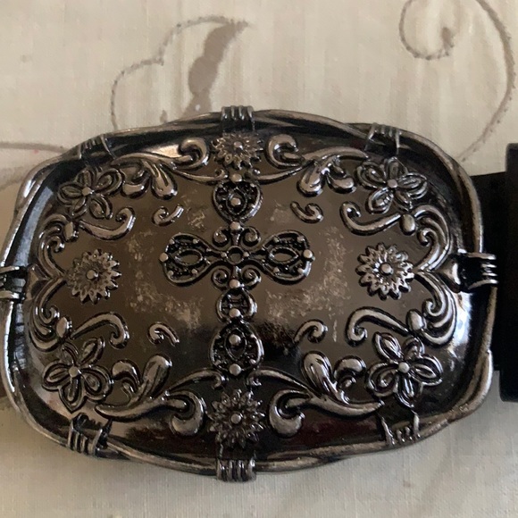 UNBRANDED Accessories - Y2K GOTHIC STYLE  BELT BUCKLE. BLACK LEATHER USED ONCE CYBER GOTH GRUNGE